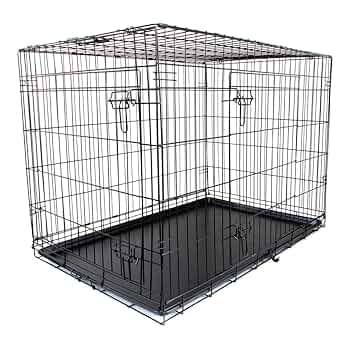 (大型) 金属製犬用ケージ　折りたたみ式　幅71 奥行108 高78 (cm) WEIMALL ペットケージ 折りたたみ 大型犬用 ペット サークル